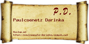 Paulcsenetz Darinka névjegykártya