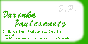 darinka paulcsenetz business card